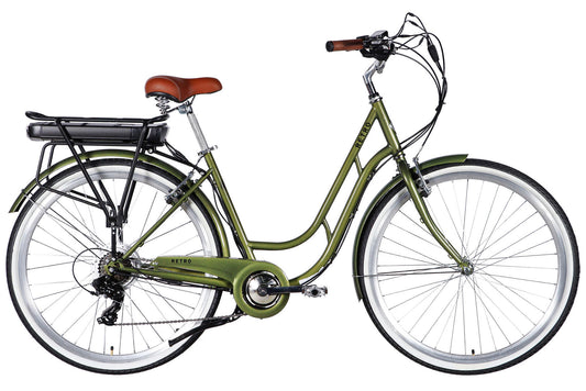 Велосипед уцінений з електроприводом 28" ST Dorozhnik eRETRO Vbr FR рама-19" 36B 13А*г 500Вт темно-зелений 2026