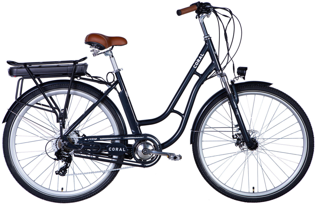 Велосипед з електроприводом 28" AL Dorozhnik eCORAL DD FR рама-19" 48B 17.5А*г 500Вт темно-сірий 2026